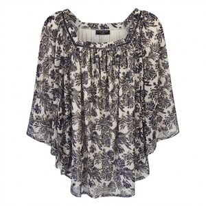 Lane Bryant Women Blouse Top Floral Print Square Neck Bell Sleeve Plus 14 16 NWT